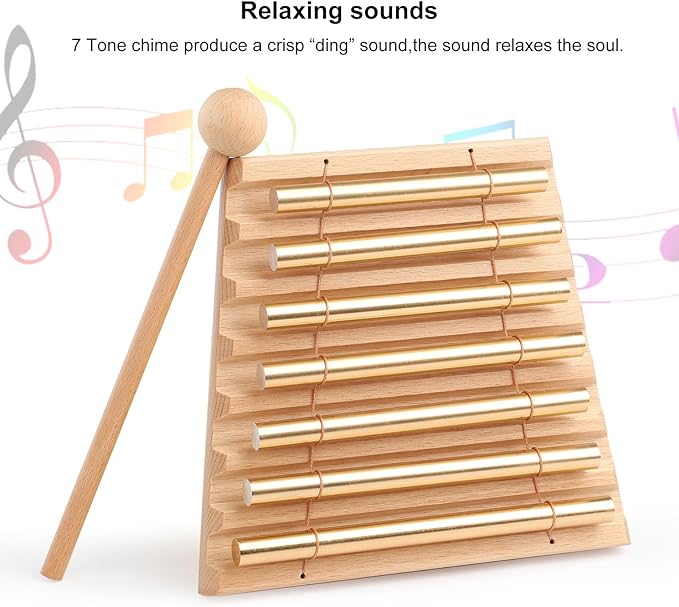 7 Tone Hand Chime Bell Sound Healing Instrument For Yoga Meditation Chakra Relaxation Mindfulness