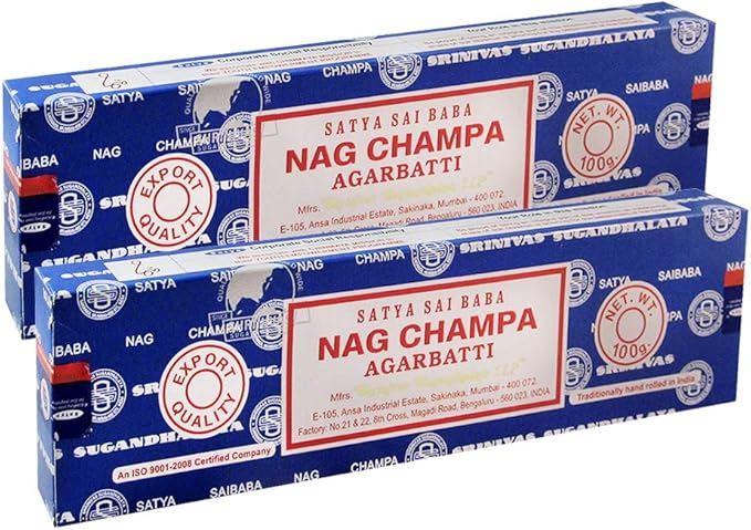 TRUMIRI Incense Stick Holder Bundle with Satya Sai Baba Nagchampa 100g Incense Sticks - Pack of 2 (Approx 200 Sticks)
