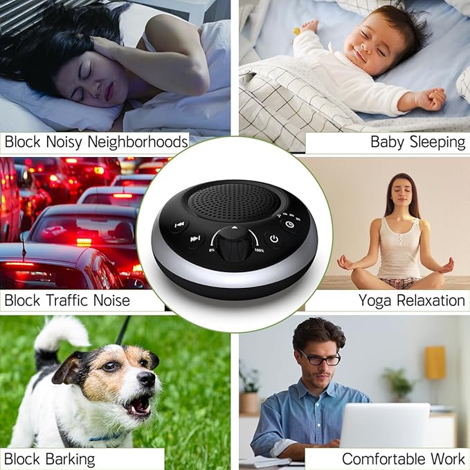 Sound Machine Loud White Noise Machine Nonstop Brown Noise Machine 30 Soothing Sounds for Baby Kids Adults Plug in Pink Noise Sleep Machine 36-Level Vol 4 Timer Memory Function for Home Travel Office