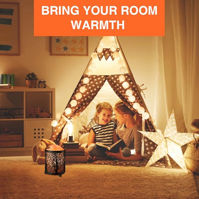 Zanflare Salt Lamp, Pink Salt Lamp, Salt Rock Lamp, Night Light in Fawn Design Metal Basket with Dimmer Switch, for Mother's Day, House Warming, Holiday Gift for Mom