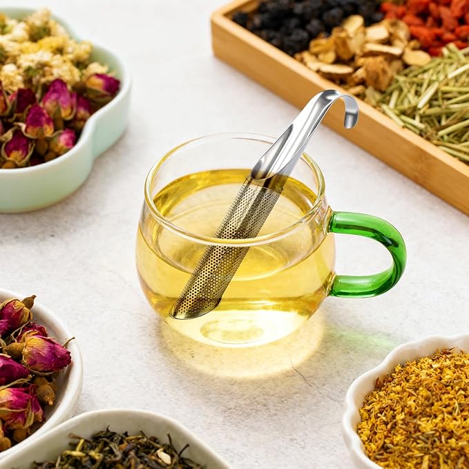 2 Pcs Tea Infuser, Tea Diffusers for Loose Tea with Teaspoon Tea-tweezers Steel Wire Cloth, for All Kinds of Tea