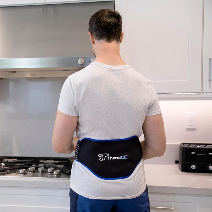 TheraICE Ice Pack for Back Pain Relief | Reusable Lower Back Wrap for Hot or Cold Therapy | Relief for Lower Lumbar, Sciatic Nerve, Herniated or Degenerative Disc, Coccyx, Tailbone Pain 1 Pack