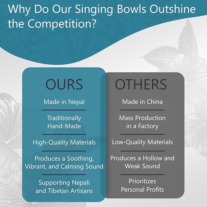 Handmade Tibetan Etched Singing Bowl Set with Case – Meditation Bowl & Sound Bowl with Cushion, Mallet & Guide – Portable Sound Therapy Tool – Sound Bath Accessories – Mindfulness Gift Ideas