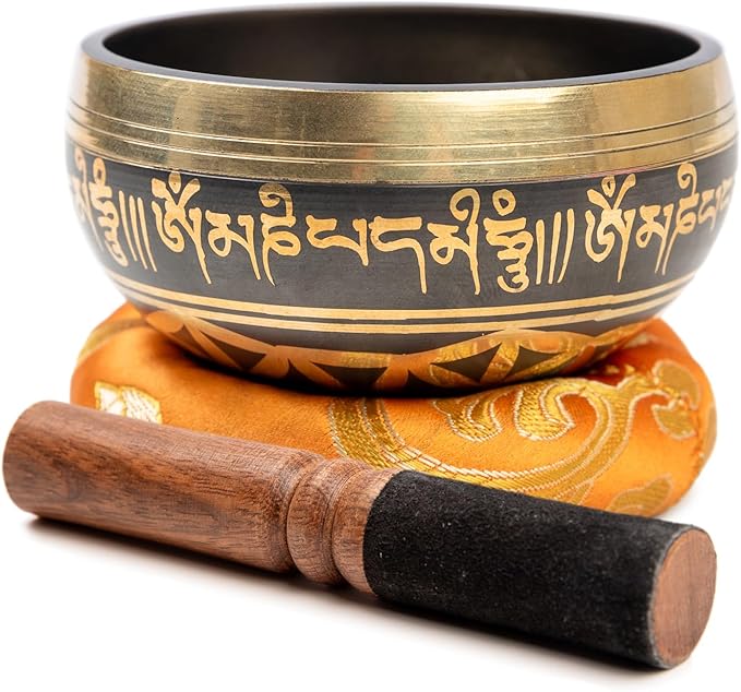 Tibetan Singing Bowl Set Brass - Master Healing Grade - Authentic Handcrafted Sound Bowl by Himalayan Bazaar
