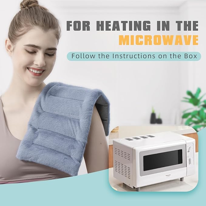 UNCN Microwave Heating Pad 7x17 Inches | Microwavable Heat Pad for Pain Relief | Reusable Bean Bag | Weighted Hot Pack for Neck, Shoulder, Cramps, Back | Warm Compress