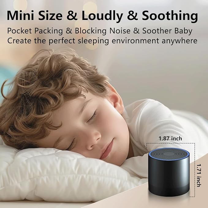 Portable Mini White Noise Machine Sound Machine with 30 Soothing Sounds for Newborn Kids Adults Rechargeable Sleep Brown Noise Machine with 4 Timers Memory Function for Travel Camping Home and Office
