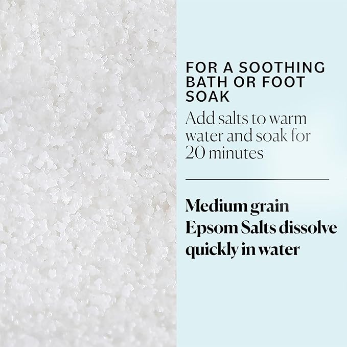 Sky Organics - Epsom Salt Bath Soak, 5 lbs - Magnesium Sulfate USP - 100% Pure, Medium Grain - Unscented - Soaking Bath Salts - Resealable Bag - Natural, Vegan & Cruelty Free - Self Care - Bath & Feet