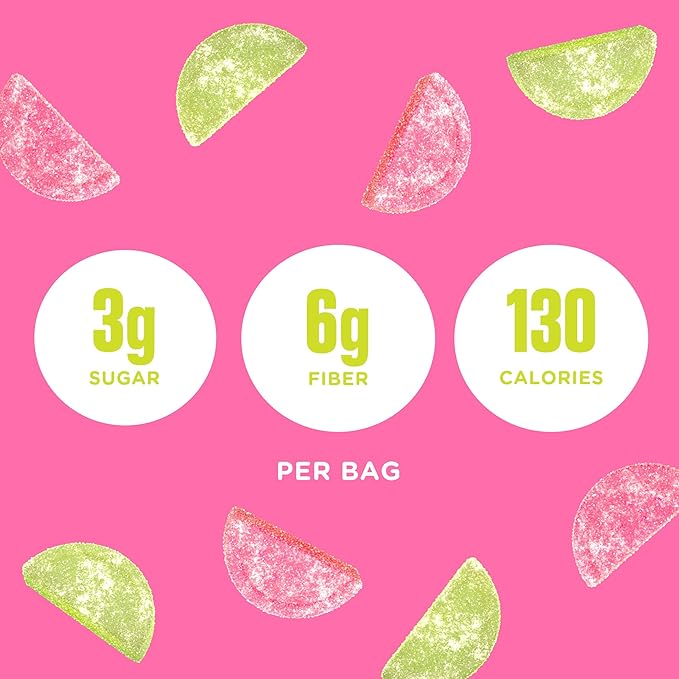 SmartSweets Sourmelon bites, Low Sugar Gummy Candy (3g), Low Calorie (130), Gluten-Free -1.8oz (Pack of 6) Packaging may vary