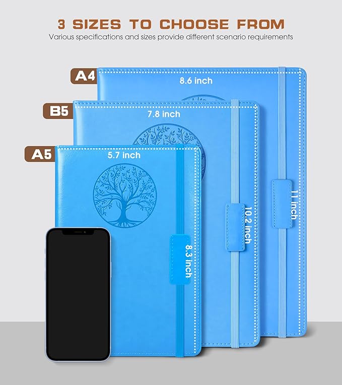 Lined Journal Notebook for Women Men,256 Pages B5 Large Hardcover Leather Journals for Writing,Travel,Business,Work,School,College Ruled Notebooks for Note Taking,Diary Notepad 7.8"×10.2"