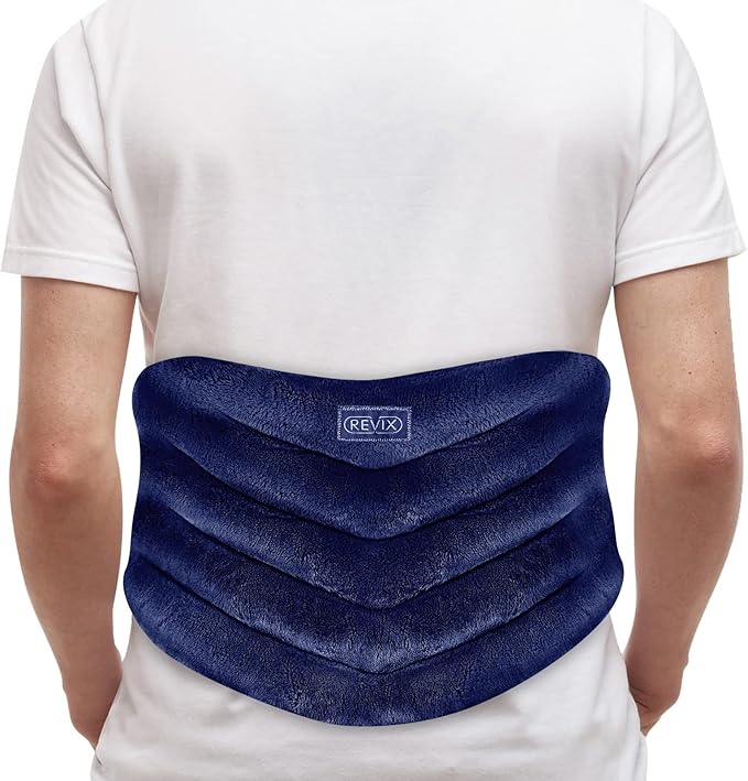 REVIX Microwavable Heating Pad for Back, Extra Large Microwave Heating Wrap for Waist, Stomach, and Shoulder, Moist Heat Pad