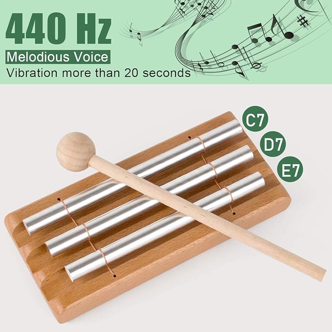 AKLOT Three Tone Trio Chime Bell for Prayer, Meditation & Yoga