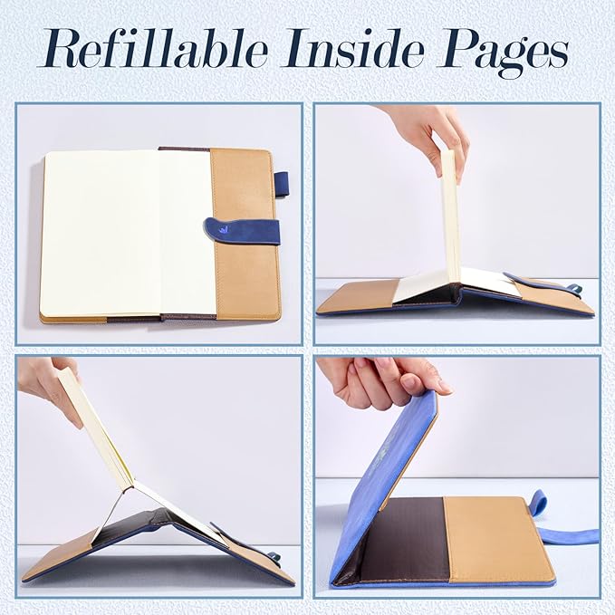 Fanery Sue Tree of Life Refillable Writing Journal for Women&Men Faux Leather Hardcover Notebook A5 College Ruled 200 Lined Pages Lay-Flat Personal Diary with Pen&Magnetic Buckle (Hot Pink