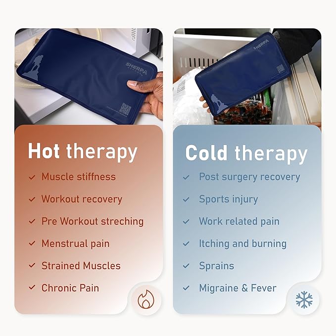 Small Soft Ice Packs for Injuries Reusable - Hot and Cold Flexible Gel Ice Packs Reusable for Ankle, Hand, Wrist, Head Pain Relief - 6" x 11" - Blue