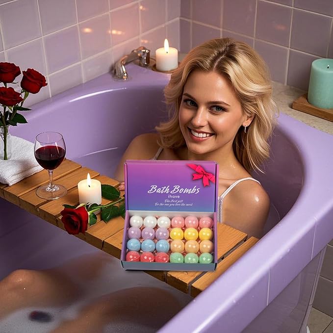 iHave Bath Bombs, 24 Pcs BathBombs Gifts for Women - Perfect Bubble Bath Gift Set for Boys and Girls
