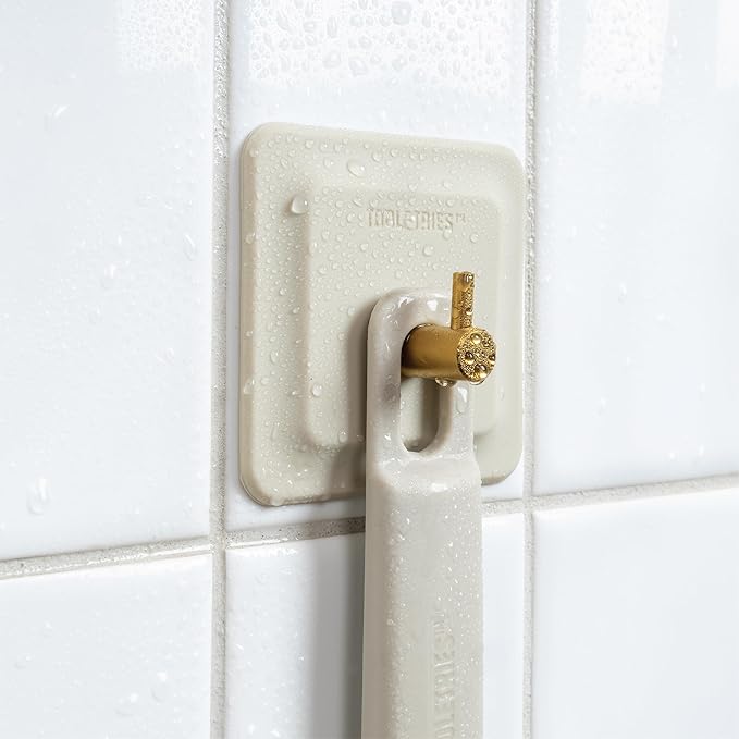 TOOLETRIES Silicone Back Scrubber with Hook - Exfoliating Shower Brush, Back Washer for Men, Durable Back Brush with Long Handle - Long Lasting Bath & Shower Accessories - Sand