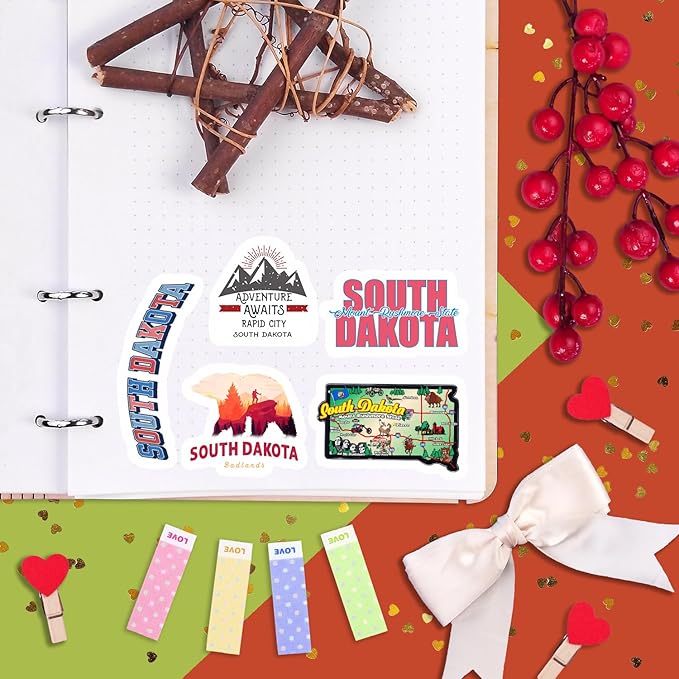 BulbaCraft Dakota Stickers for Water Bottle and Laptop - Dakota Party Favors & Decorations, Waterproof Vinyl Decals, State Pride and Icon Stickers, Gifts for Women & Men