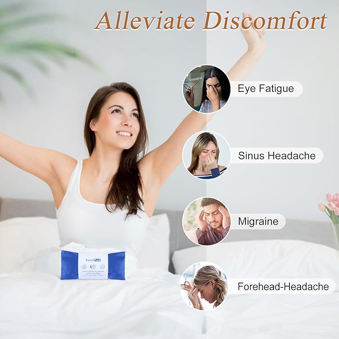 SuzziPad Lavender Eye Pillows for Relaxation with Aromatherapy, Weighted Eye Mask for Sleeping, Meditation, Hot & Cold Eye Compress for Dry Eyes, Relaxation Options for Women, Yoga Eye Pillow, 4 Pack