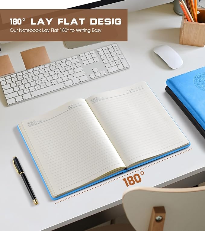 Lined Journal Notebook for Women Men,256 Pages B5 Large Hardcover Leather Journals for Writing,Travel,Business,Work,School,College Ruled Notebooks for Note Taking,Diary Notepad 7.8"×10.2"