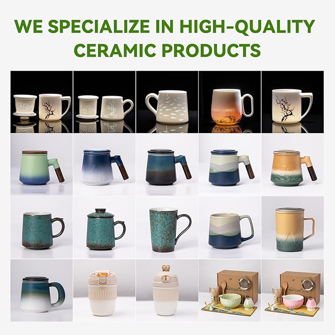 Matcha Whisk Set, Pink Ceramic Matcha Bowl with Spout, Bamboo Whisk, Sifter – 8-Piece Matcha Kit for Home, Yoga & Gifts – Matcha Lovers & Japanese Tea Culture