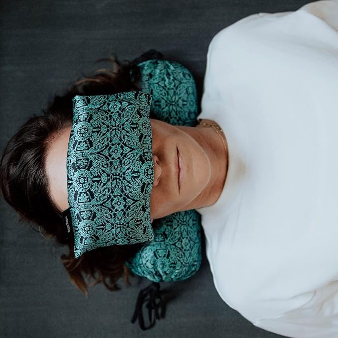 Hugger Mugger Silk Eye Pillow with Flaxseed Filling - Organic Flaxseed Filling, Scent-Free Relaxation, Light Weight, Chill in Freezer, Washable Cover