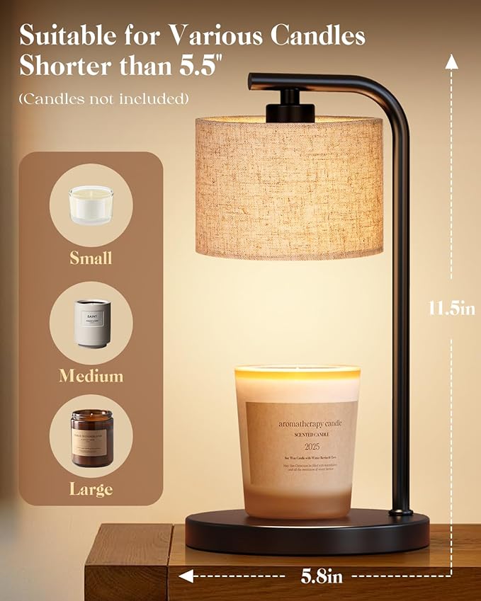 Candle Warmer Lamp with Timer: Dimmable Candle Lamp Warmer for Jar Candles - Birthday House Warming Gift for Women Mom Her - New Home Decor for Bedroom Office Kitchen with 2 Bulbs