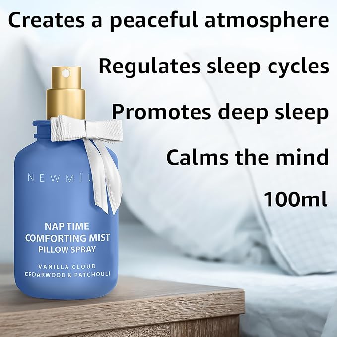 Pillow Spray Calming and Relaxing Pillow Linen Mist Vanilla Cedarwood Essential Oils Stress Relief Aromatherapy Sleep Bedtime Shower Spray Luxury Gift