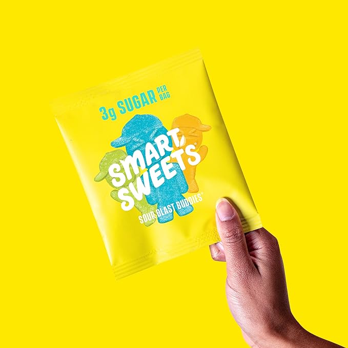 SmartSweets Sour Blast Buddies, Low Sugar Gummy Candy (3g), Low Calorie (130), Gluten-Free -1.8oz (Pack of 6) Packaging may vary