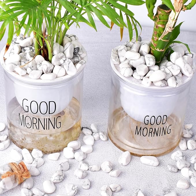 Polished Howlite Crystal Stone Set - 0.5" 10 oz, Handpicked Tumbled Gemstones Rocks, Pebbles for Reiki, Chakra, Healing, Home Decor