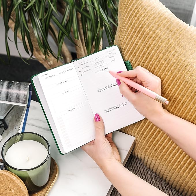 Clever Fox Self-Care Journal Pocket – Daily Reflection Notebook – Mental Health & Personal Development Planner, Meditation & Mood Log (Forest Green)