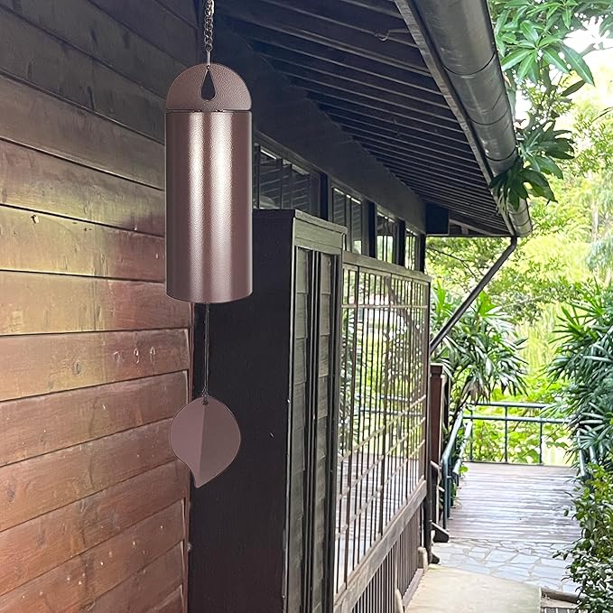 Deep Resonance Serenity Bell - 26'' Outdoor Memorial Chime with Deep Tone, Large Hanging Bell for Garden or Patio Décor