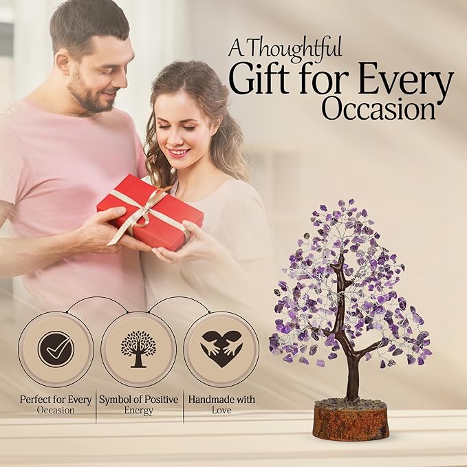 Amethyst Crystal Tree, Healing Crystals, Purple Room Decor, Crystal Decor, Crystal Tree, Purple Desk Accessories, Purple Decor Tree, Spiritual Decor, Feng Shui Decor, Amethyst Crystal Rock Tree 10-12"