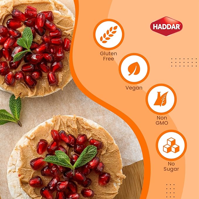 Haddar Wholegrain Thin Rice Cakes with Himalayan Sea Salt, 4.2oz (3 Pack) | Gluten Free | Made With Whole Grain Brown Rice | Vegan | Non GMO | Low Calorie | Zero Sugar | Kosher