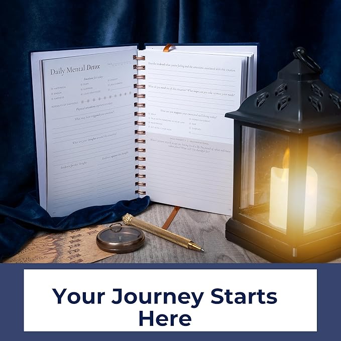 Mental Health Journal - Guided Gratitude & Mindfulness Journal for Men and Women with Prompts for Stress Relief and Daily Reflection - Best for Guided Transformation, Anxiety & Mood Tracker - Echo & Odyssey