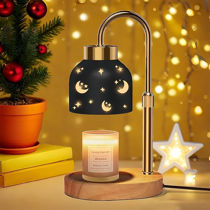 Candle Warmer Lamp with Timer, Candle Warmer Lamp Black - Wax Melt Warmer with Timer, Adjustable Height, Ideal for Jar Candles, Perfect House Warming Gift for Women on Christmas