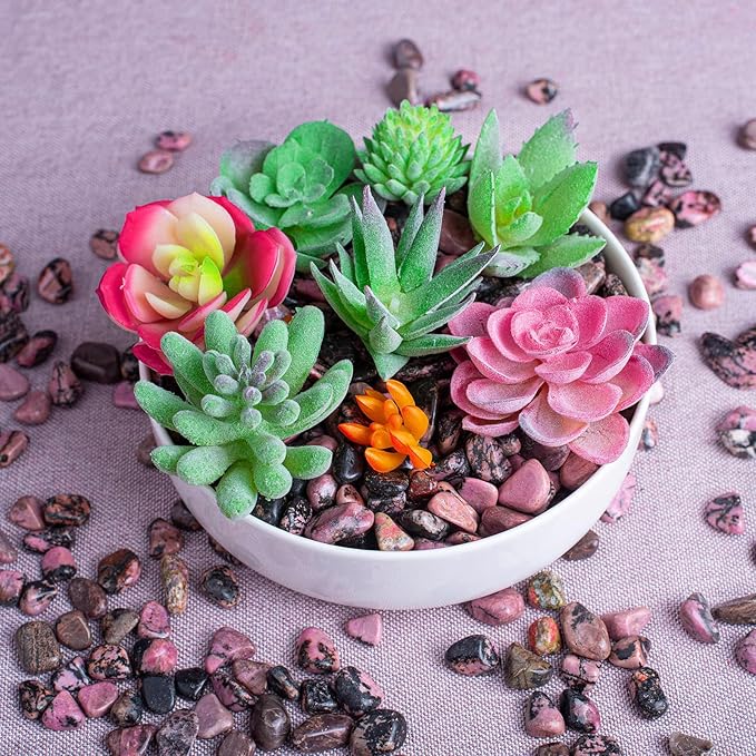 Polished Rhodonite Crystals - 72 Pcs, 0.5" 10 oz Handpicked Natural Tumbled Gemstones Rocks, Pebbles for Reiki, Chakra, Healing Home Decor