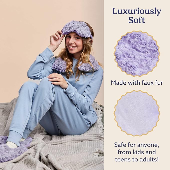 warmies Microwavable Neck & Shoulder Wrap - Heating & Cooling Plush Pad for Calming Relaxation - Weighted & Heated Neck Warmer with Scented Lavender - Microwave Heat Pad for Aches & Pain - Purple