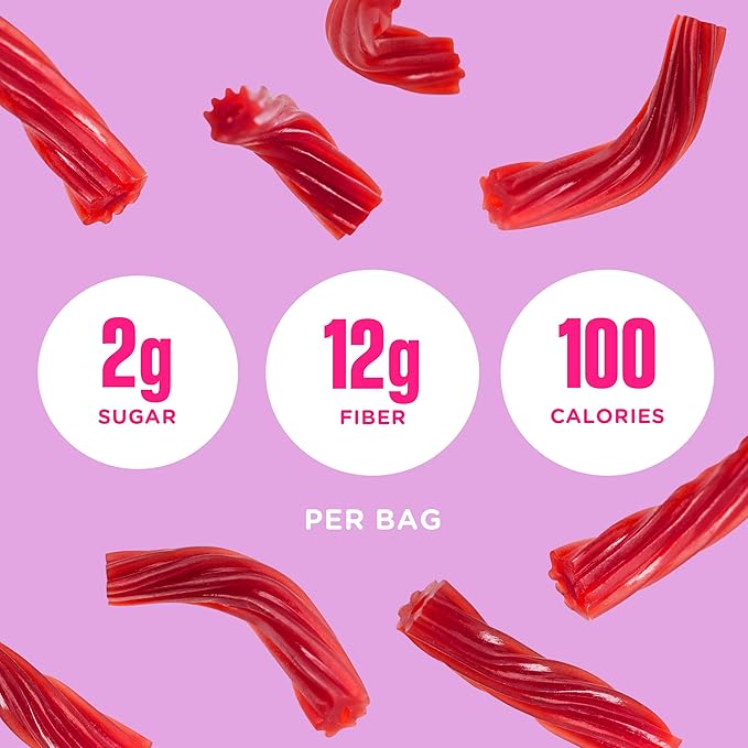 SmartSweets Red Twists, 1.8oz (Pack of 12), Licorice Gummy Candy with Low Sugar (2g), Low Calorie (110), No Artificial Sweeteners, Plant-Based, Gluten-Free, Healthy Snack for Kids & Adults