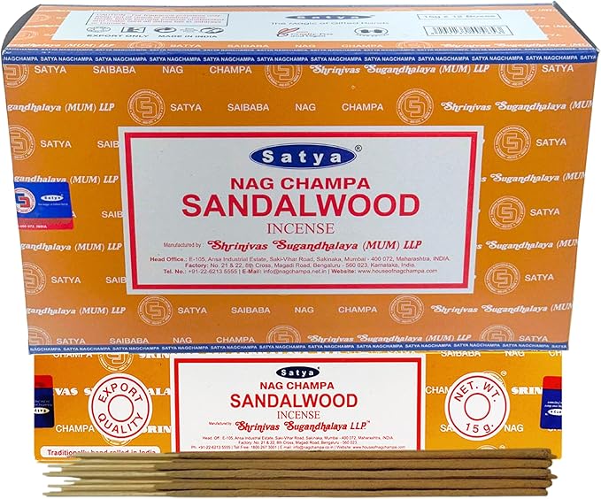Sandalwood Incense Sticks - Total 180 Insence-Sticks and Incense Stick Holder Bundle Insence Insense Satya