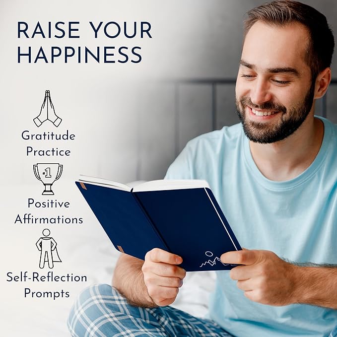 RYVE Gratitude Journal for Men – 6-Month Guided Mindfulness Journal with Prompts, Daily Writing & Reflection, Mindfulness Gifts for Men