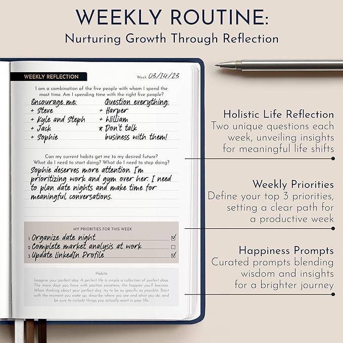 RYVE Gratitude Journal for Men – 6-Month Guided Mindfulness Journal with Prompts, Daily Writing & Reflection, Mindfulness Gifts for Men