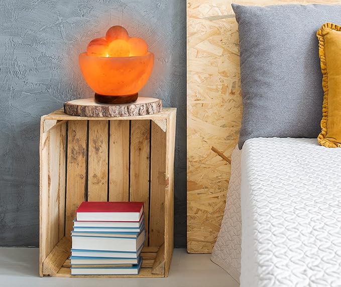 Spantik Himalayan Fire Bowl Salt Lamp with 6 Massage Balls Premium Quality Authentic from Pakistan