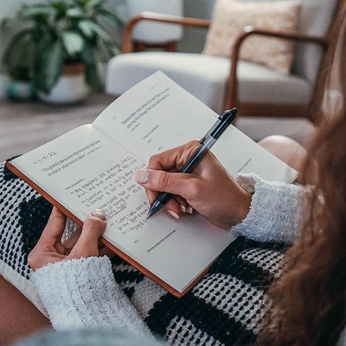 Gratitude Gifted 5-Minute Guided Gratitude Journal – Daily 180 Prompts, Self-Care Mindfulness & Reflection, Leather Hardcover, Undated to Foster Happiness, Wellness, Positivity for Men & Women