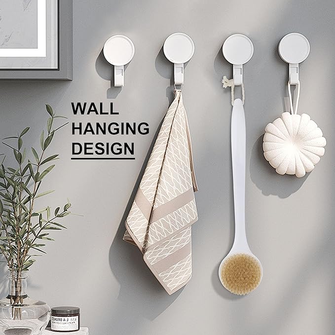 OWIIZI Back Scrubber for Shower with Natural Bristles Anti Slip Bath Brushes Long Handle Antiskid Shower Body Scrubber for Wet or Dry Exfoliating Back Scrub Deep Cleanse