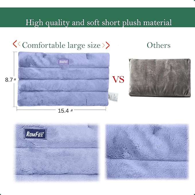 Romfox Microwavable Heating Pad for Pain Relief, Moist Heat for Cramps, Muscles, Joints, Back, Neck and Shoulders, Heat Compress Pillow, for Both Hot and Cold Therapy (Purple - Lavender Scented)