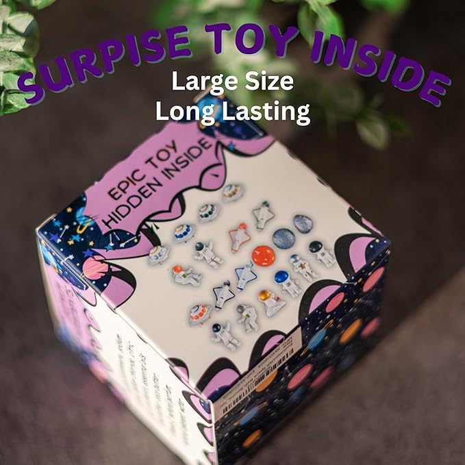 EvolutionUSA 1pc Space Bath Bomb for Boys & Girls, Planet Bath Ball with Toy Hidden Inside, Organic Hypoallerganic Childrens Bathbomb, Cosmic Fun Space Surprise, Gift Set Birthday, Christmas, Easter