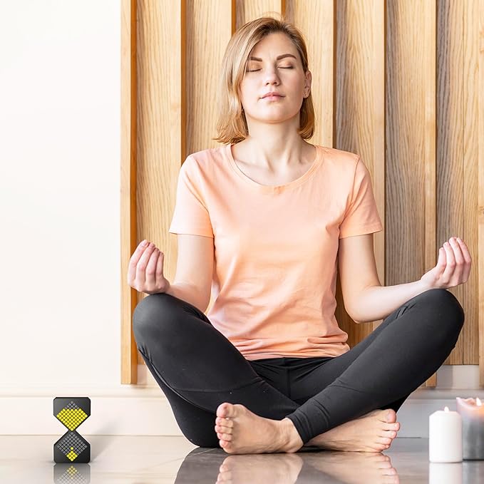 LED Digital Hourglass Timer, FJHEPERPOO 1-30 Minutes Sand Time Can Set Any Minute, A Sensory Toy for Relaxation, DIY Electronic Timer for Kitchen, Room Home Decor (Black)