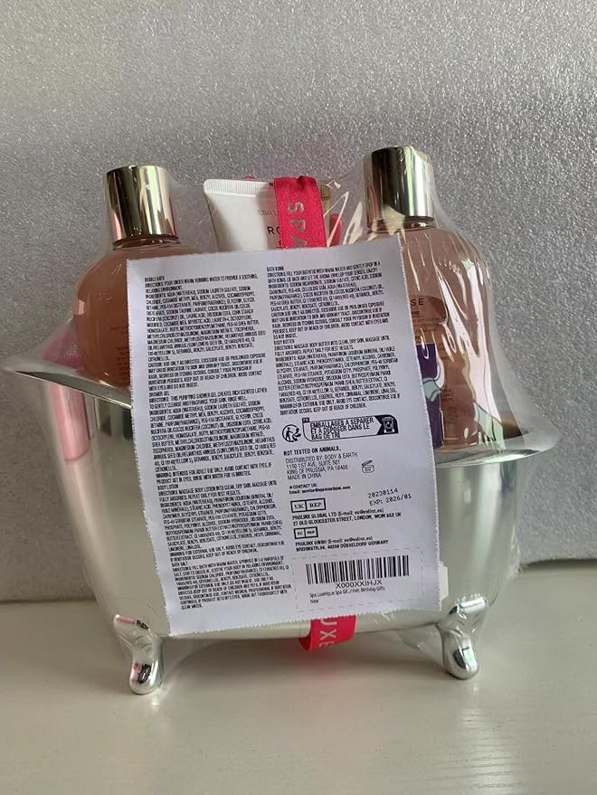 spa luxetique Gift Set For Women, Bath Sets for Women Gift, 8 Pcs Rose Spa Basket Includes Bubble Bath, Shower Gel, Body Lotion, Birthday Spa Gifts, Mother‘s Day Gifts for Mom