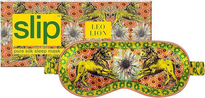 slip Pure Silk Sleep Mask - 100% Pure 22 Momme Mulberry Silk Eye Mask - Comfortable Sleeping Mask with Elastic Band + Filler and Internal Liner, Zodiac Collection: Leo