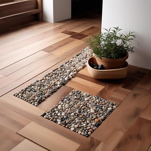 5lbs Pebbles for Indoor Plants, 1-2Inch Mixed Color Natural River Rocks for Aquarium, High Polished Decorative Stones for Vase Filler Fish Tank Landscaping Garden