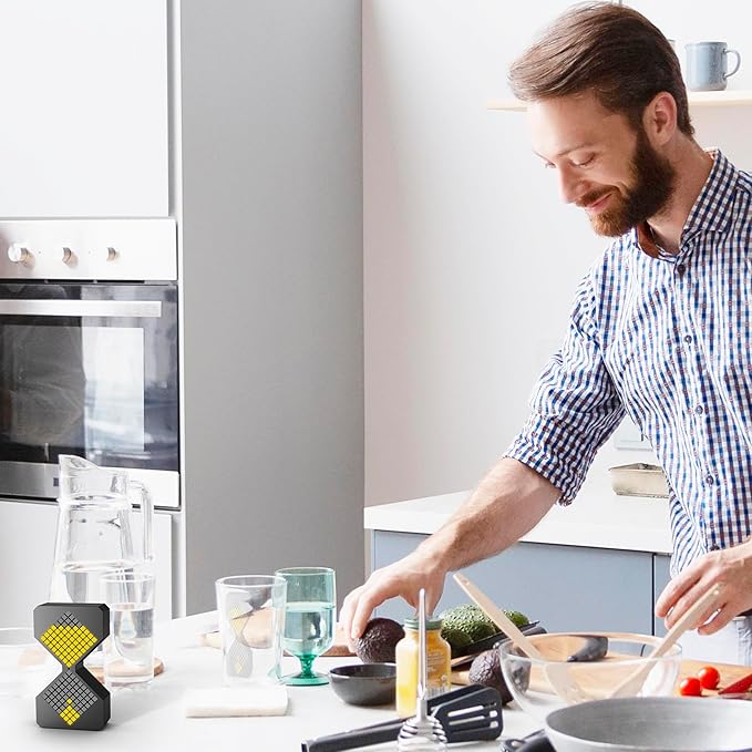 LED Digital Hourglass Timer, FJHEPERPOO 1-30 Minutes Sand Time Can Set Any Minute, A Sensory Toy for Relaxation, DIY Electronic Timer for Kitchen, Room Home Decor (Black)